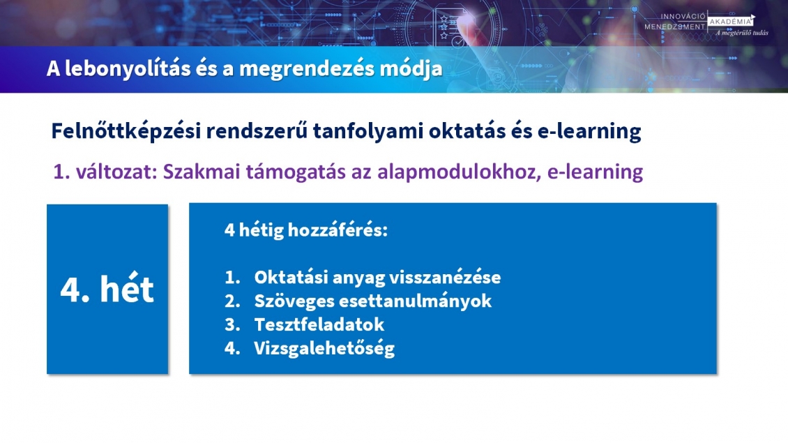 Beszállítói vállalati innovációmenedzsment tanfolyamtípusok – 3