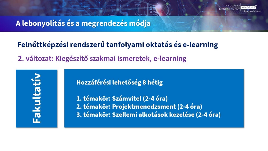 Beszállítói vállalati innovációmenedzsment tanfolyamtípusok – 4